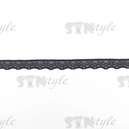 Кружево эластичное, ширина 17 мм, цвет темно-синий, намотка 100 ярдов фото 2