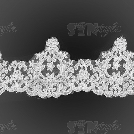 Кружево гипюр, ширина 145 мм, цвет кипенно-белый, намотка 10 ярдов фото 1