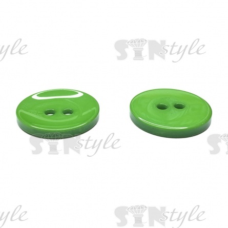 Пуговица пластиковая на два прокола, размер 40L, цвет зеленый фото 2