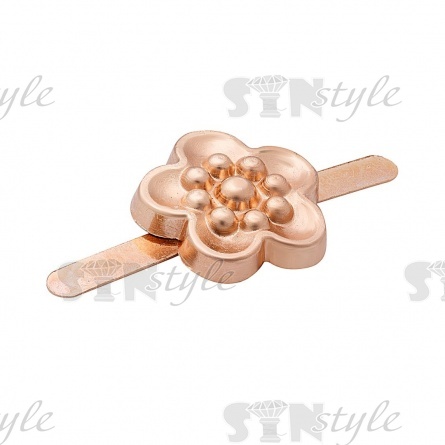 Брошь металлическая, крепление усики, цвет золотой, диаметр 12 мм фото 2