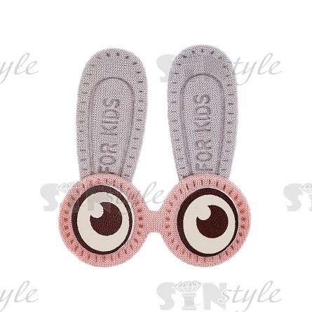 Аппликация 3D "Ушки", цвет грязно-розовый+серый, размер 43х50 мм фото 1