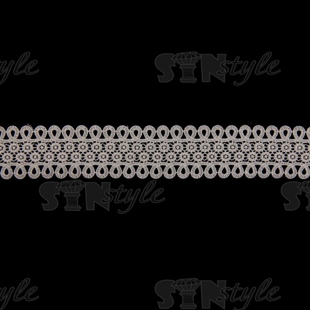 Кружево ажурное, нежная цветочная гирлянда с резным краем в виде петелек, ширина  60 мм, цвет бежевый, намотка 10 ярдов  фото 2