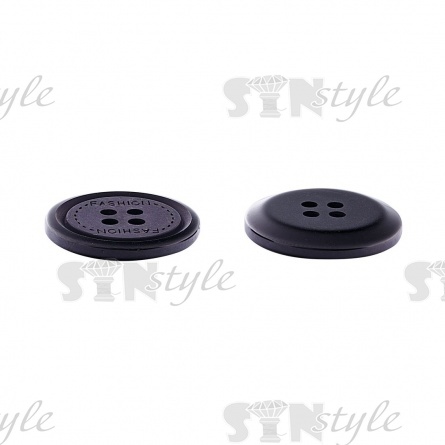 Пуговица пластиковая на четыре прокола FASHION, черная, 34L фото 3