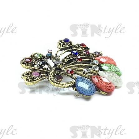 Брошь "Цветок", застежка булавка, размер 48х48 мм, разноцветная фото 2