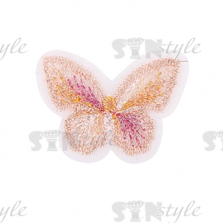 Аппликации бабочки из капрона, размер 33х24 мм  цвет персиковый фото 1
