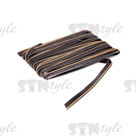 Декоративнвя тесьма отделочная с узором, цвет коричневый+светло-коричневый, ширина 10 мм, намотка 15 ярдов фото 1