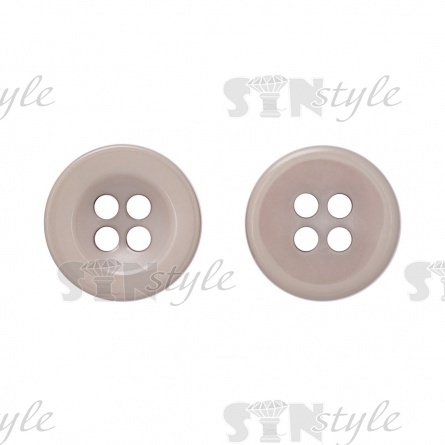 Пуговица пластиковая на четыре прокола, светло-серая, 34L фото 1