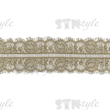 Кружево "Французское", ширина 115 мм, цвет хаки-1, длина 3 метра фото 1