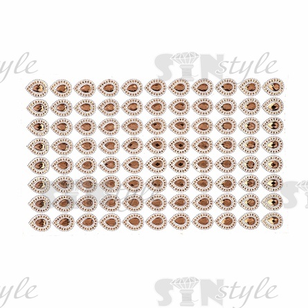 Термоаппликация "Капля" из стеклянных страз, размер 23х35 мм, 88 шт на листе, лист 240х400 мм фото 1