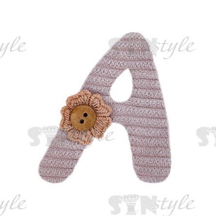 Аппликация 3D "Буква А", цвет серый, размер 47х55 мм фото 1