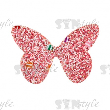 Аппликация 3D "Бабочка", цвет грязно-розовй, размер 40х27 мм фото 1