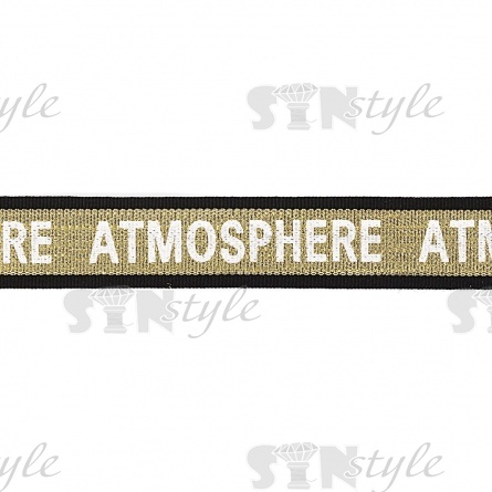 Лента репсовая декоративная с надписью, ширина 25 мм, намотка 50 ярдов, цвет черный+золотой фото 2