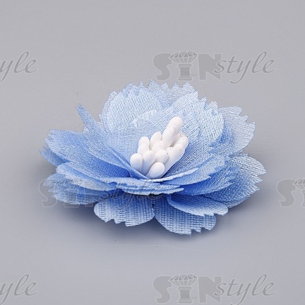Цветочки декоративные, цвет нежно-голубой, диаметр 40 мм,  фото 2