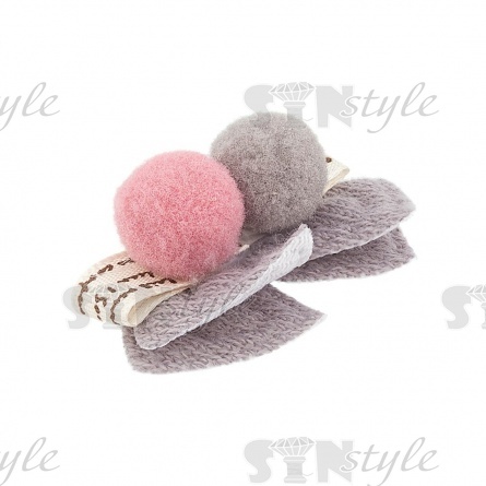 Аппликация 3D "Ушки", цвет серый, размер 40х27 мм фото 2