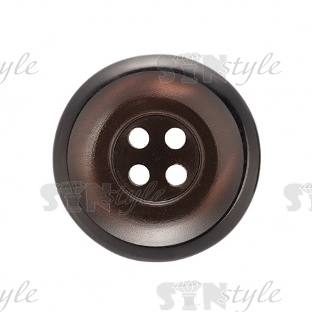 Пуговица пластиковая на четыре прокола, кофейная, 40L фото 2