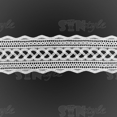 Кружево ажурное матовая нить, ширина 85 мм, цвет белый, намотка 15 ярдов фото 2