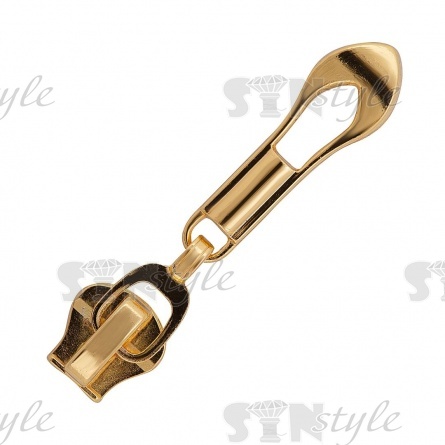 Слайдер для молнии, спираль, тип 5, золото  фото 1