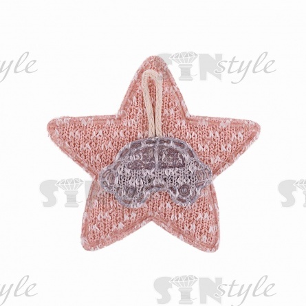 Аппликация 3D "Звездочка",цвет грязно-розовый+серый, размер 45х45 мм фото 1