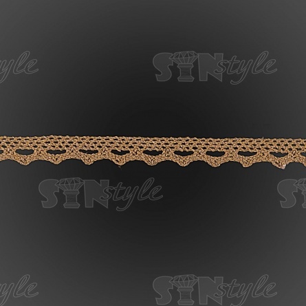 Кружево  вязаное плетеное, ширина 12 мм, цвет капучино, намотка 15 ярдов фото 2