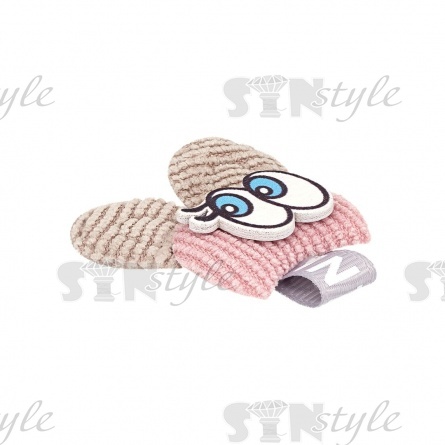 Аппликация 3D "Мышка", цвет грязно-розовый+серый, размер 37х42 мм фото 2