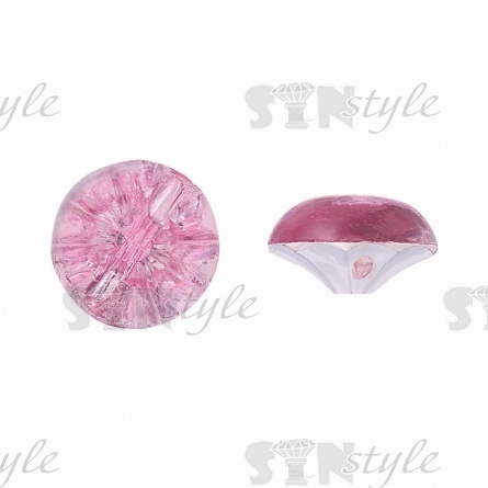 Пуговица на полуножке, размер 20L, в форме полусферы, цвет грязно-розовый прозрачный фото 1