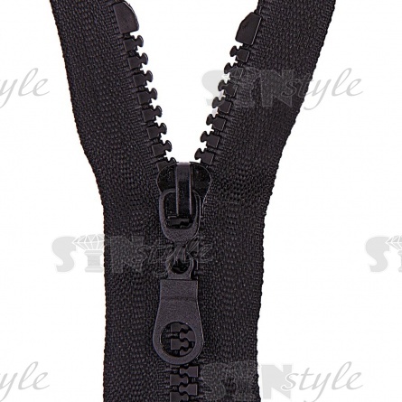 Молния трактор, № 5, неразьемная, черная, длина 16 см, собачка простая фото 2