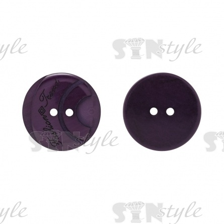 Пуговица пластиковая на два прокола, размер 40L, цвет фиолетовый фото 2