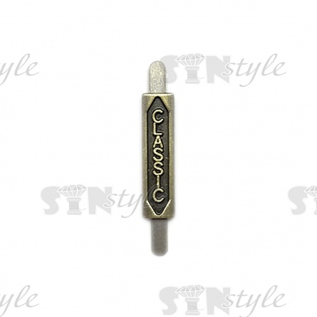 Брошь металлическая, крепление усики, размер 5 мм х 20 мм, цвет бронза фото 1