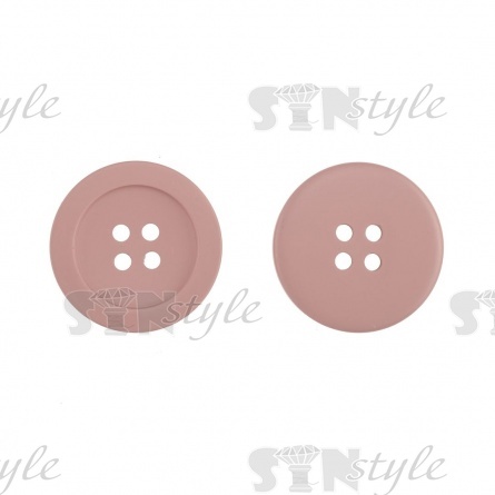 Пуговица пластиковая на четыре прокола, грязно-розовая, 44L фото 1