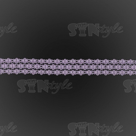 Кружево на сетке с цветочным рисунком, цвет сиреневый (№10), намотка 300 ярдов, ширина 25 мм  фото 2