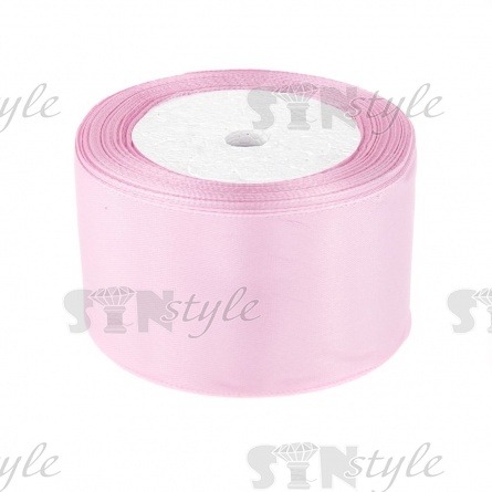 Декоративная лента атласная, ширина 50 мм, длина 25 ярдов, цвет светло-сиреневый (№045) фото 1