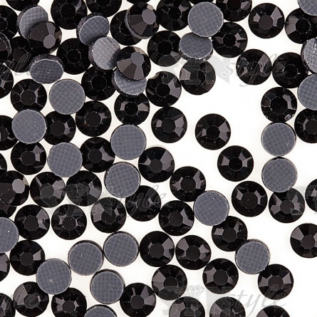 Стразы термоклеевые стеклянные SS16, форма круг, цвет черный, 1440 шт/уп фото 2