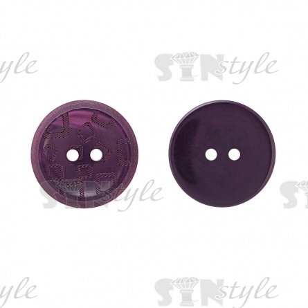 Пуговица пластиковая на два прокола, фиолетовая, 34L фото 2