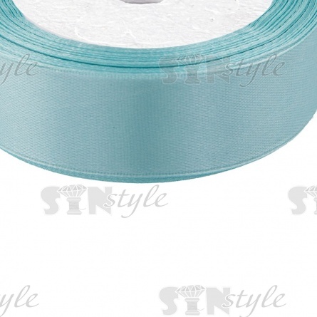 Лента атласная, ширина 25 мм, намотка 25 ярдов, цвет светло-бирюзовый (№148) фото 2
