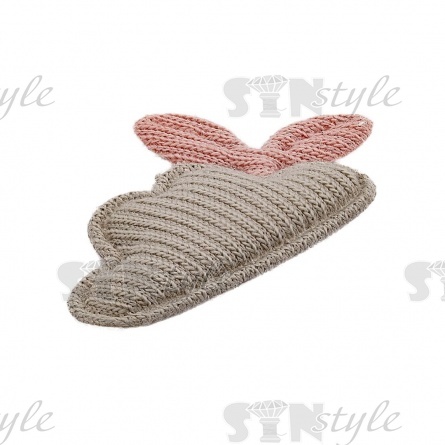 Аппликация 3D "Облачко", цвет оливковый+грязно-розовый, размер 33х22 мм фото 2