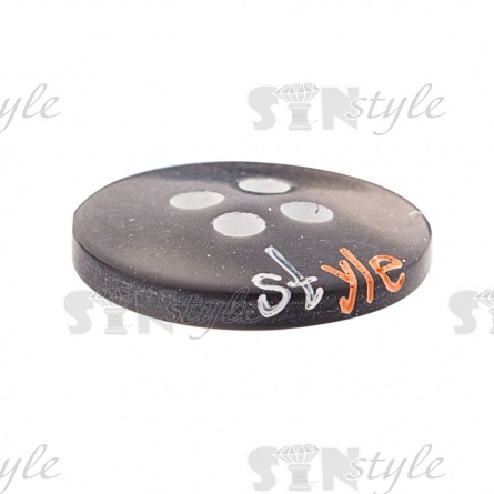 Пуговица пластиковая на четыре прокола, размер 24L, цвет черный фото 2