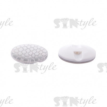 Пуговица пластиковая на полуножке, размер 24L, форма круглая, цвет белый  фото 2