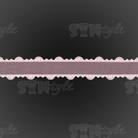 Декоративная лента капроновая с фигурной каймой, ширина 20 мм, цвет розовый,намотка 25 ярдов  фото 3