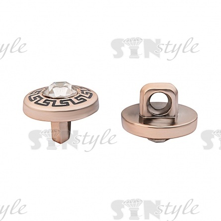 Пуговица пластиковая на ножке, размер 18L, цвет золотой с черным фото 2