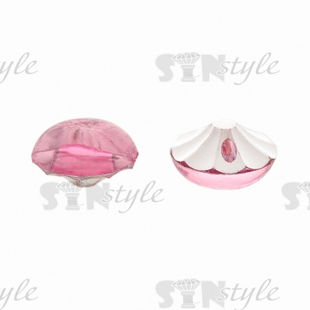 Пуговица на полуножке, размер 20L, в форме полусферы, цвет грязно-розовый прозрачный фото 2