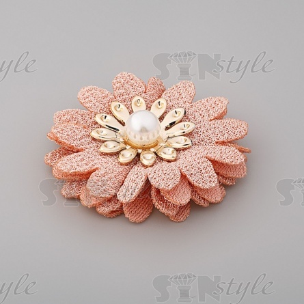 Цветочки декоративные, цвет персиковый, диаметр 45 мм,  фото 2