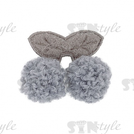 Аппликация 3D "Вишенки", цвет серый, размер 35х27 мм фото 1