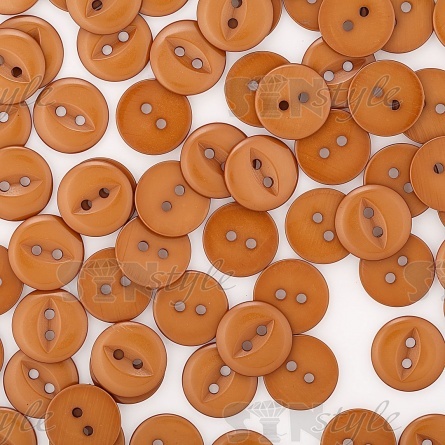 Пуговица пластиковая на два прокола, горчичная, 24L фото 4