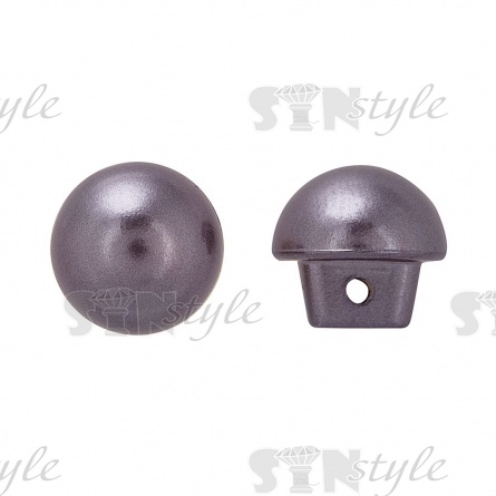 Пуговица пластиковая на ножке, в форме полусферы, серого цвета, размер 18L фото 1