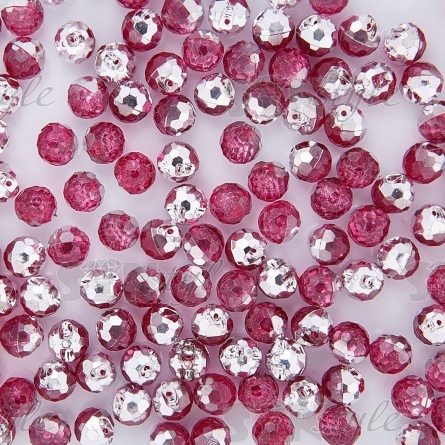 Пуговица на полуножке, размер 20L, в форме шара, цвет малиновый прозрачный фото 2