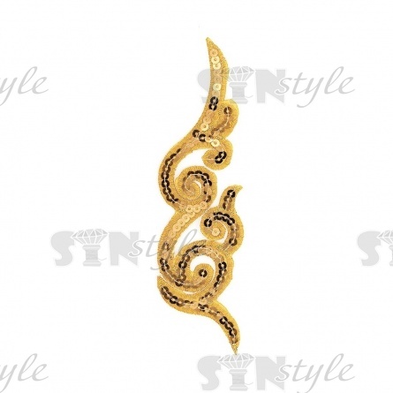 Термоаппликация орнамент, цвет золотой, размер 50х175 мм фото 1