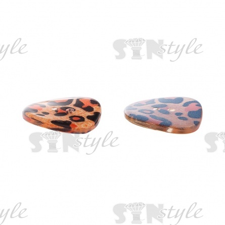 Пуговица пластиковая на два прокола, цвет терракотовый с черным, размер 48L фото 3