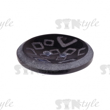 Пуговица пластиковая на два прокола, темно-синяя, 40L фото 1