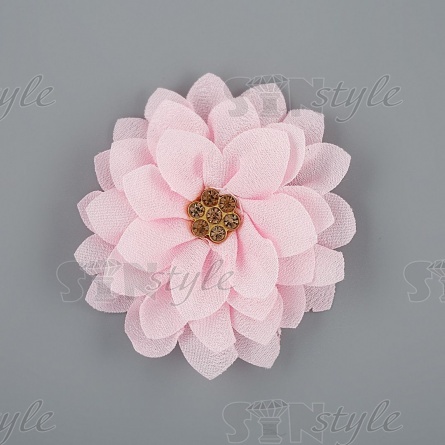 Цветочки декоративные со стразами, цвет розовый, диаметр 60 мм,  фото 1