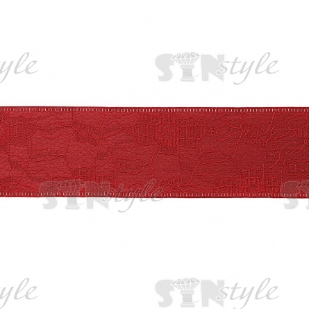Декоративная лента двухслойная, цвет бордовый, ширина 40 мм, намотка 20 ярдов фото 3